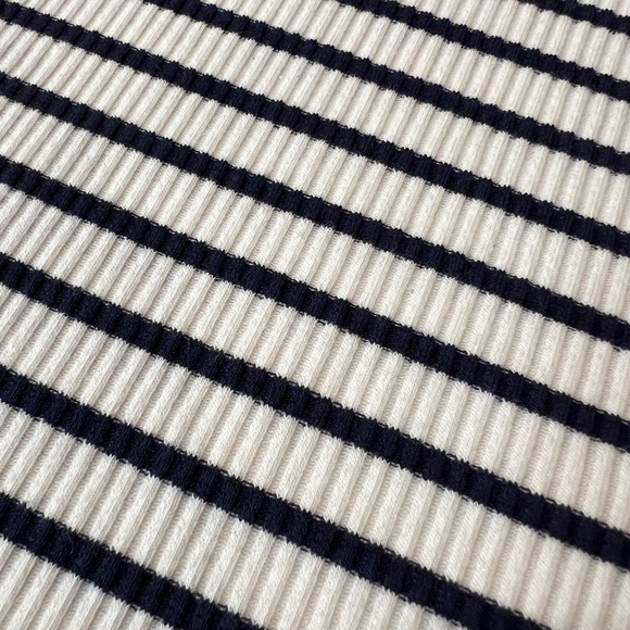 RITA ROW Ras Striped Blue Top One-Shoulder Size Large - Picture 5 of 15